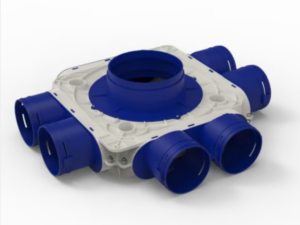 Renson Easyflex plenum haaks Ø160 6xØ90