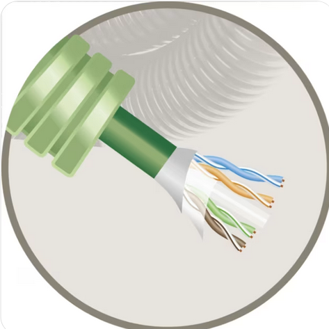 100 meter Green Flex voorbedrade buis 16mm LS0H groen + data U/UTP CAT6A
