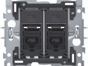 Niko 2 RJ45-aansluitingen UTP Cat. 6, klaar voor PoE++, vlakke uitvoering