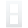 Niko Tweevoudige afdekplaat 60 mm centerafstand verticaal Intense lunar white coated Niko Intense lunar white coated