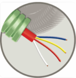 100 meter GREENFLEX - Green Flex voorbedrade buis 16mm LS0H groen + telefonie SGG 4X0,8mm rood