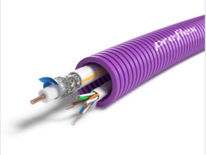 100 meter Elflex voorbedrade buis 20mm + coax tri6 Telenet + data U/UTP5E (kopie) UTP + Coax in flexibele buis