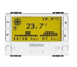 BTICINO Thermostaat Light voeding met batterijen 3 modules