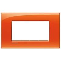 BTICINO LivingLight oranje Rechthoekige afdekplaat 4 modules