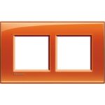 BTICINO LivingLight oranje Rechthoekige afdekplaat 2x2 modules 57mm