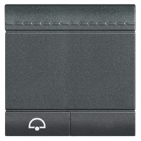 BTICINO LivingLight antraciet Drukknop bel NO 2 modules schroefklemmen