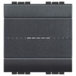 BTICINO LivingLight antraciet axiaal kruisschakelaar 16AX 250V 2 modules schroefkl.