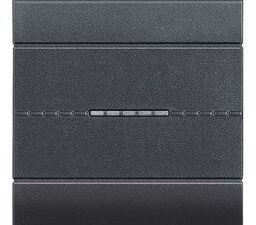 BTICINO LivingLight antraciet axiaal kruisschakelaar 16AX 250V 2 modules schroefkl.