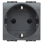 BTICINO LivingLight antraciet Contactdoos schuko 2P+A 16A 250V 2 modules steekklemmen