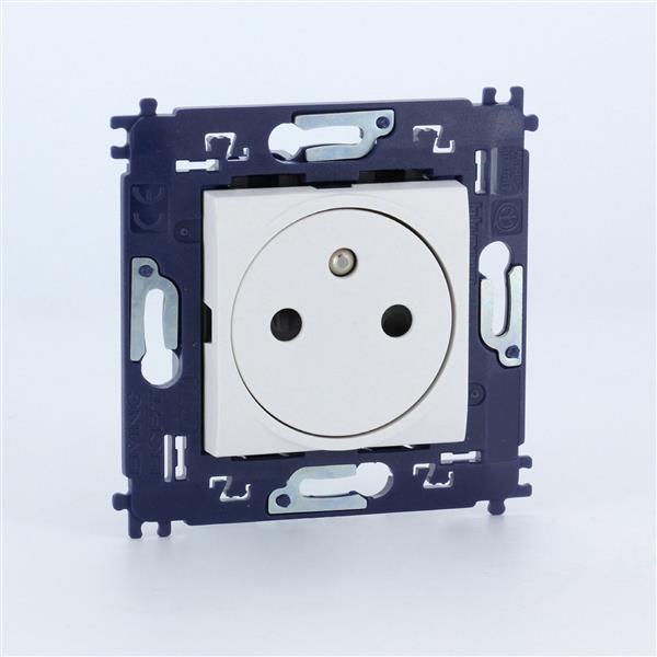 BTICINO LivingLight Wit compleet vlakke contactdoos 10/16A 250V -met schroeven-wit