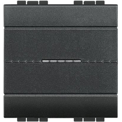 BTICINO LivingLight antraciet enkelp schak axiaal 10A 2 modules