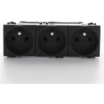 BTICINO LivingLight drievoud voorbek stopc antraciet 16A 250V