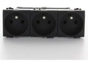 BTICINO LivingLight drievoud voorbek stopc antraciet 16A 250V