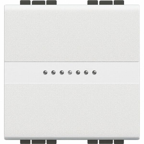 BTICINO LivingLight Wit drukknop axiaal NO 10A 2 modules