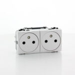 BTICINO LivingLight Wit dubbel voorbekabelde vlakke contactdoos 2x 2P+A 16A 250V