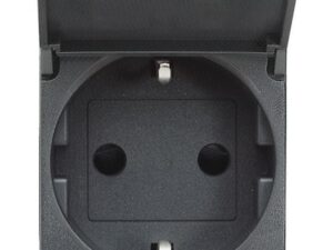 BTICINO LivingLight antraciet contactdoos 2P+A 16A 250V schuko met klapdeksel