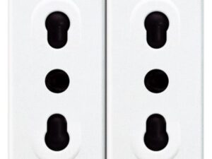 BTICINO LivingLight Wit dub. cntctds 2P+A 19/26mm 10/16A 250V 2 modules