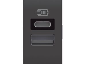 BTICINO LivingLight antraciet 2xusb ctdoos typeA+C 15W 1 mod