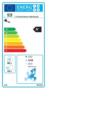 258 Liter CTC Water Heater 101 warmtepompboiler omgevingslucht/buitenlucht vloermodel Warmtepompboiler