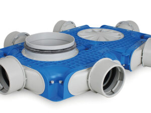 Vent-Axia TVG-90-180 instortverdeler 6 x  D 90 mm  en D 180 mm H 80 mm