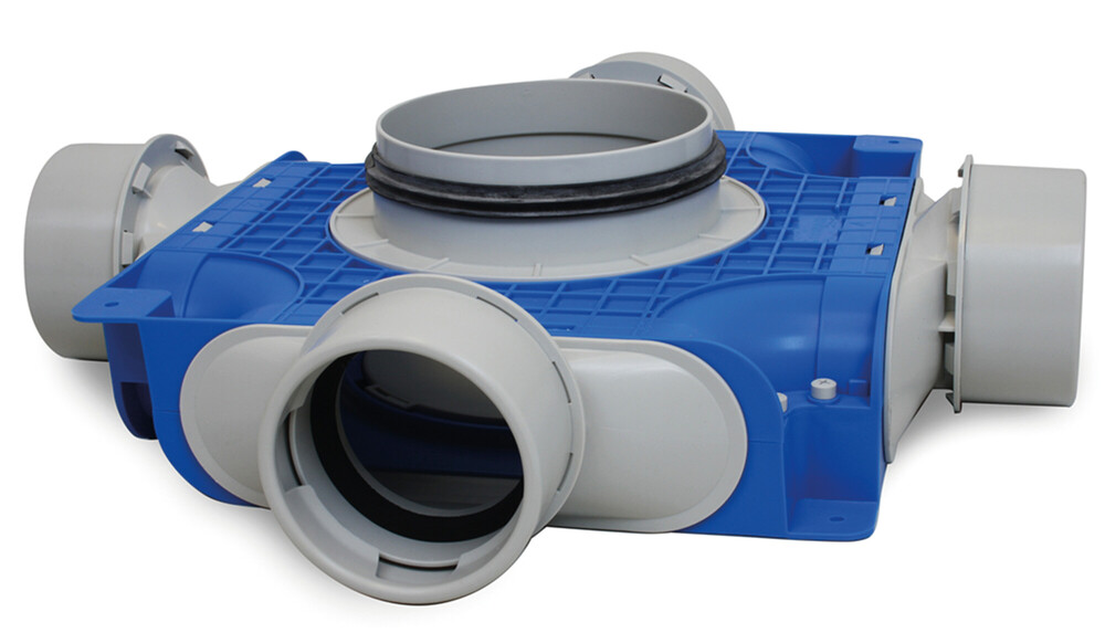 Vent-Axia TVGS-90-160 subverdeler 4 x D 90 rn en D 160 mm H 80 mm