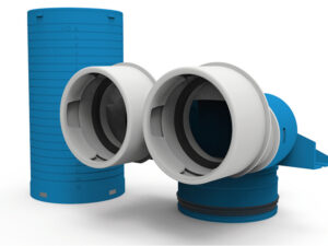 Vent-Axia VVCHL250-290 ventielcollector 2 x D 90 mm 125 mm 90° met huls lang