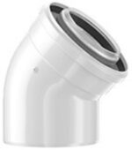 Bosch concentrische bocht 45° D80/125 PP/metaal wit