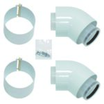 Bulex concentrische bocht 45° D 60/100mm voor HR TOP gaswandketels Thermomaster / Thermomax per 2 stuks