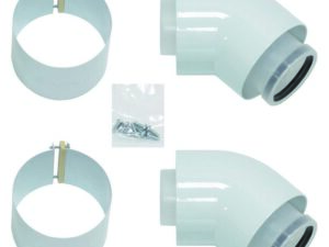 Bulex concentrische bocht 45° D 60/100mm voor HR TOP gaswandketels Thermomaster / Thermomax per 2 stuks