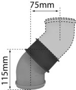 Bulex bocht 45° D80/125