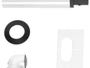 Bosch muurdoorvoer telescopisch 350-500mm bocht rooster D80/125 PP/metaal