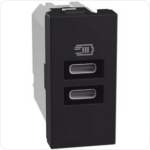 BTICINO LightN USB oplader-C+C 15W Bticino Light Now USB Laders