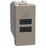 BTICINO LightN USB oplader-C+C 15W Bticino Light Now USB Laders