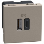 BTICINO LightN USB oplader-A+C 15W Bticino Light Now USB Laders