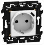 BTICINO LightN ctdoos 2P+A schuk+USB-C Bticino Light Now USB Laders