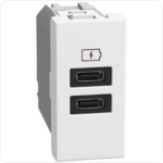 BTICINO LightN USB oplader-C+C 15W Bticino Light Now USB Laders