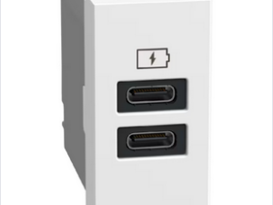 BTICINO LightN USB oplader-C+C 15W Bticino Light Now USB Laders