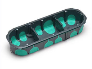 TRADEFORCE Holle wand inbouwdoos 3 modules diepte 40mm IP40 PP grijs (kopie) Inwerkdozen Gyproc