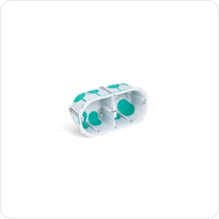 TRADEFORCE Holle wand inbouwdoos 2 modules diepte 40mm IP40 PP grijs (kopie) Inwerkdozen Gyproc