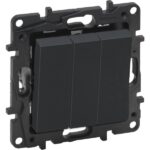 1 LEGRAND Niloé 3x enkelpol. schakelaar