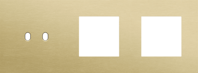 Niko Toggle 3-Voudige afdekplaat h71 vr tweev schak + 2 fct alu gold brushed RAL: 1000