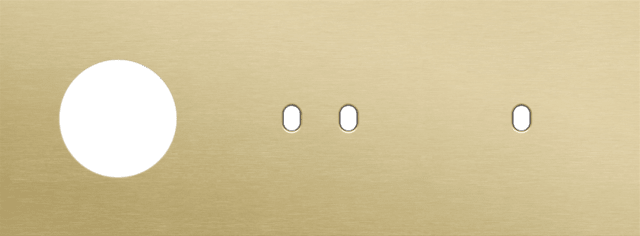 Niko Toggle 3-Voudige afdekplaat h71 vr stopc tweev + enkelv schak alu gold brushed RAL: 1000