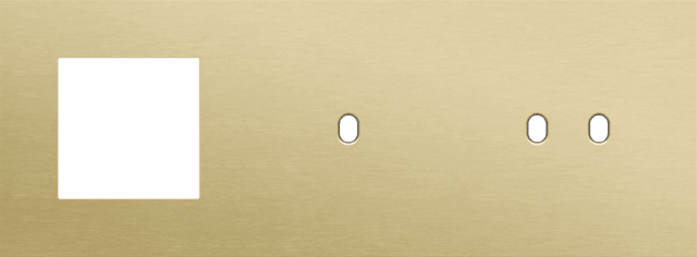 Niko Toggle 3-Voudige afdekplaat h71 vr fct + enkelv + tweev schak alu gold brushed RAL: 1000