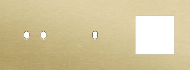 Niko Toggle 3-Voudige afdekplaat h71 vr tweev + enkelv schak + fct alu gold brushed RAL: 1000