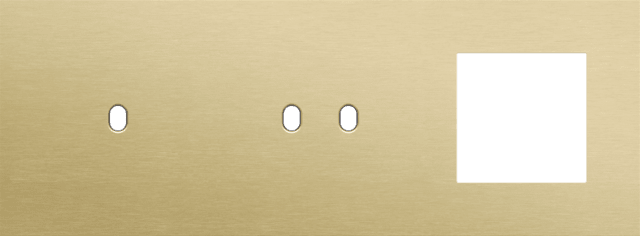 Niko Toggle 3-Voudige afdekplaat h71 vr enkelv + tweev schak + fct alu gold brushed RAL: 1000