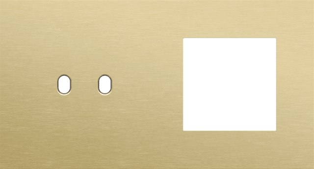 Niko Toggle 2-Voudige afdekplaat h71 vr tweev schak + fct alu gold brushed RAL: 1000