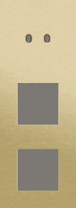 Niko Toggle 3-Voudige afdekplaat v71 vr tweev schak + 2 fct alu gold brushed RAL: 1000