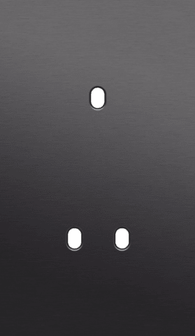 Niko Toggle 2-Voudige afdekplaat v60 vr 1 enklv + 1 tweev schak alu black brushed RAL: 000 20 00