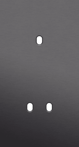 Niko Toggle 2-Voudige afdekplaat v71 vr 1 enklv + 1 tweev schak alu black brushed RAL: 000 20 00