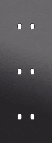 Niko Toggle 3-Voudige afdekplaat v71 vr 3 tweev schak alu black brushed RAL: 000 20 00
